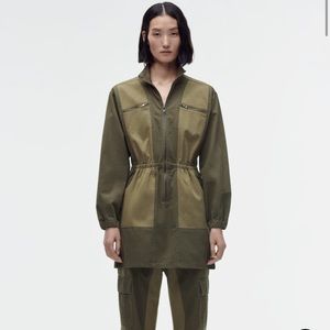 Women ZARA CONTRAST MINI DRESS